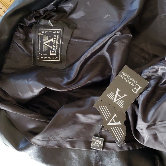 NWT A Emporio Collezione Vegan Leather Jacket Blazer - Picture 4 of 7